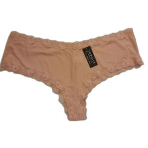 Youmita Soft Check Nude Jacquard 2X Hipster NWT